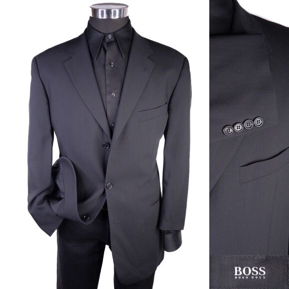 BOSS Hugo Boss EINSTEIN 3-Button Blazer 44R/S Wool Solid Coat Suit Jacket Blazer - Picture 1 of 13